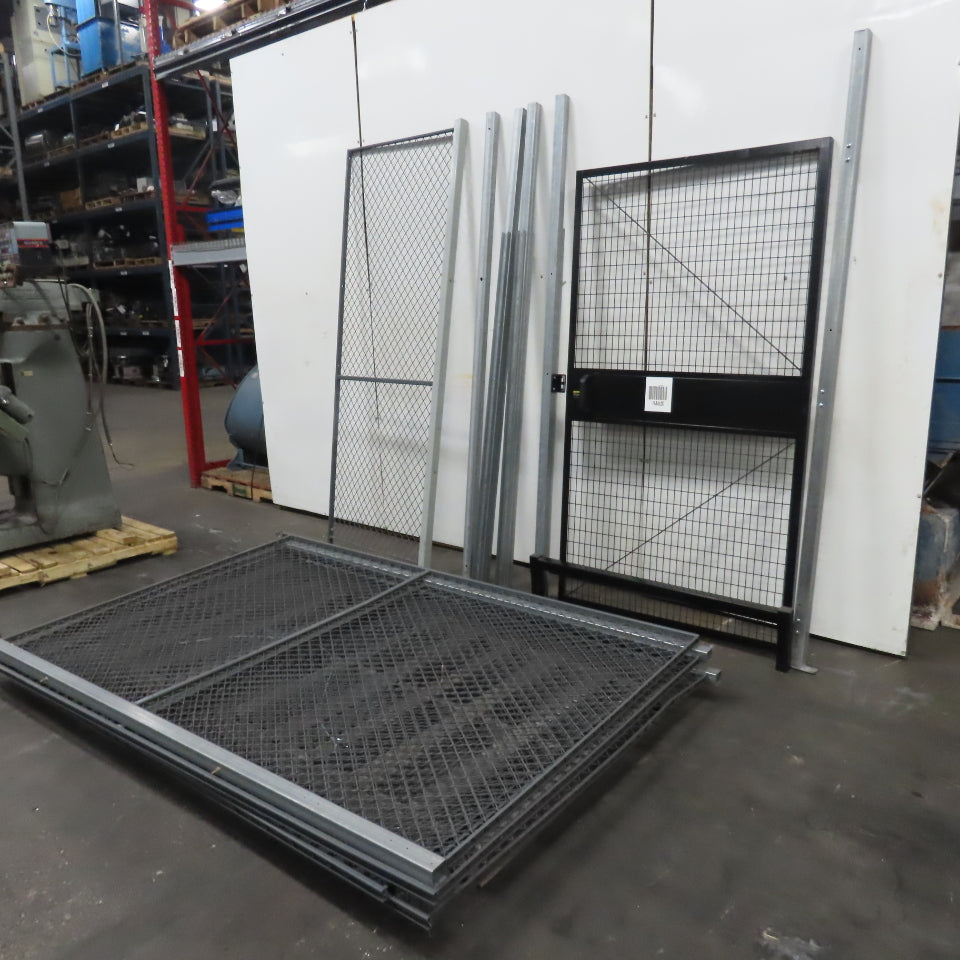 Folding Guard Wov-N-Wire Modular Steel Partition Wire Cage Room Kit 96"T W/Door