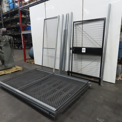 Folding Guard Wov-N-Wire Modular Steel Partition Wire Cage Room Kit 96"T W/Door