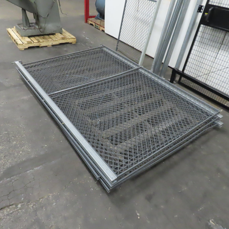Folding Guard Wov-N-Wire Modular Steel Partition Wire Cage Room Kit 96"T W/Door