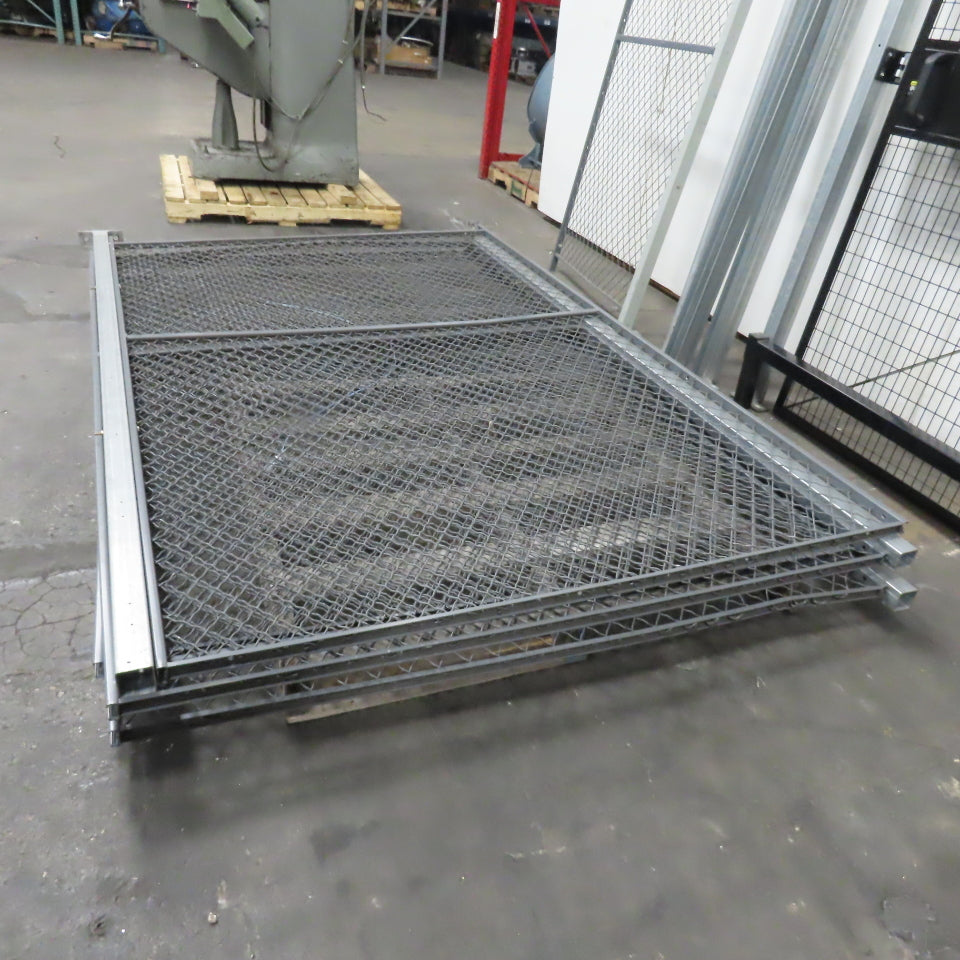 Folding Guard Wov-N-Wire Modular Steel Partition Wire Cage Room Kit 96"T W/Door