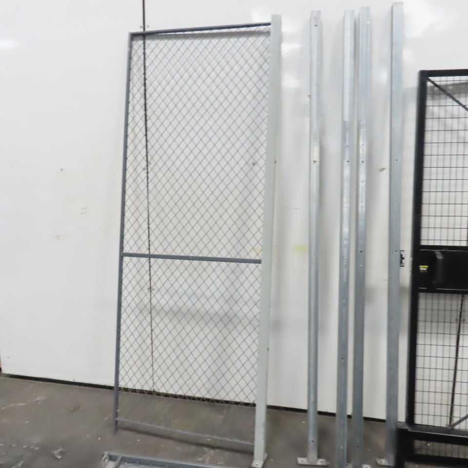 Folding Guard Wov-N-Wire Modular Steel Partition Wire Cage Room Kit 96"T W/Door