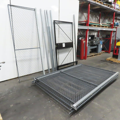 Folding Guard Wov-N-Wire Modular Steel Partition Wire Cage Room Kit 96"T W/Door