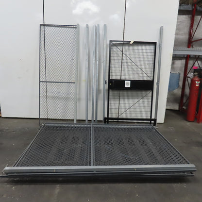 Folding Guard Wov-N-Wire Modular Steel Partition Wire Cage Room Kit 96"T W/Door