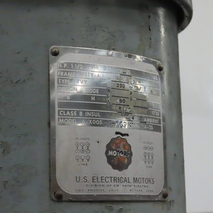 Bridgeport 1-1/2HP Vertical Milling Machine 3Ph 230/460V 1730 RPM W/ Powerfeed