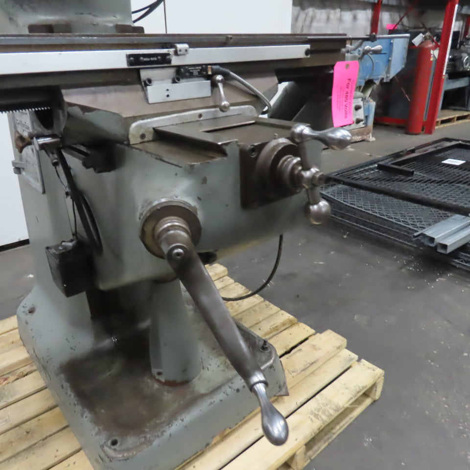 Bridgeport 1-1/2HP Vertical Milling Machine 3Ph 230/460V 1730 RPM W/ Powerfeed