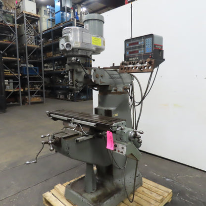 Bridgeport 1-1/2HP Vertical Milling Machine 3Ph 230/460V 1730 RPM W/ Powerfeed