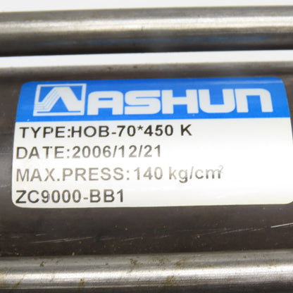 Ashun HOB-70*450 K 70mm Bore 450mm Stroke Double Acting Hydraulic Cylinder