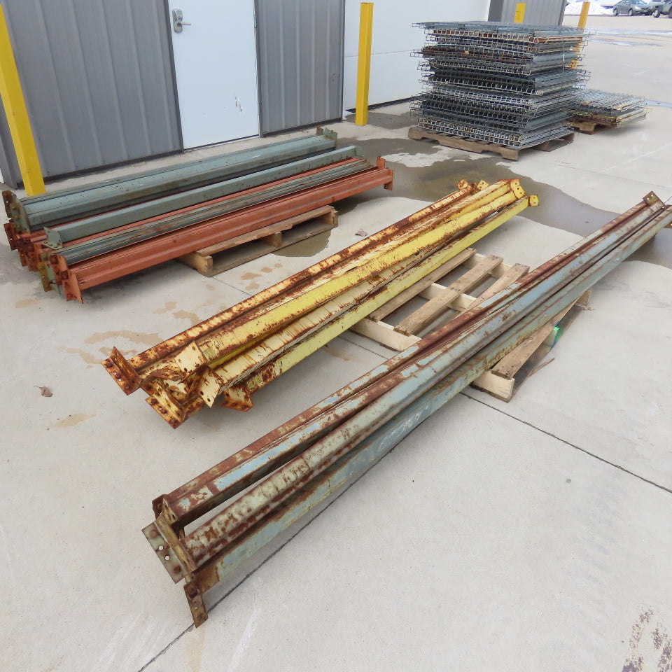 42" Shaved Pin/Teardrop Warehouse Pallet Racking Beam Upright Decking 12-Section