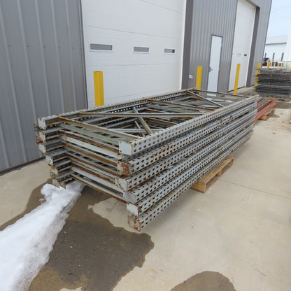 42" Shaved Pin/Teardrop Warehouse Pallet Racking Beam Upright Decking 12-Section