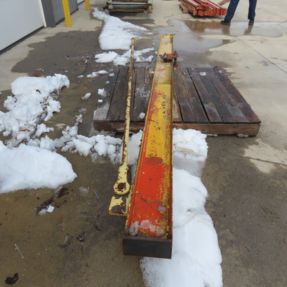 1000LB (1/2 Ton) Wall-Mount Overbraced Tie-Rod Jib Crane 12' Swing 134" Travel