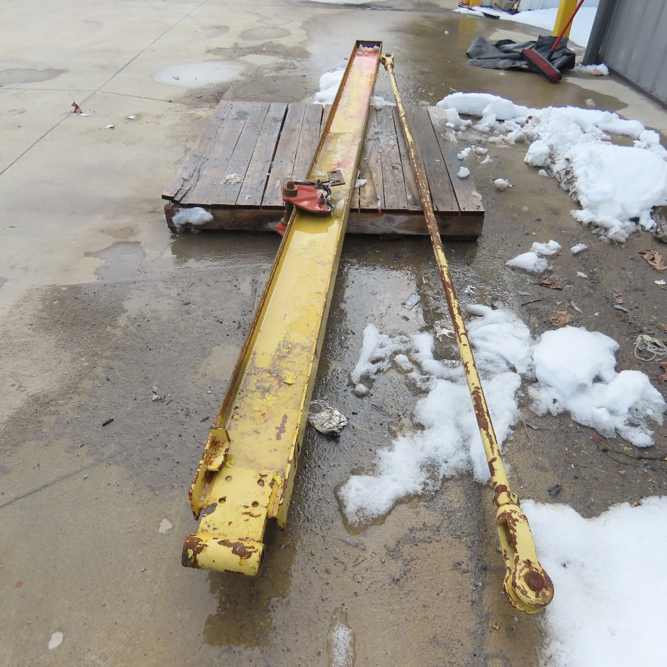 1000LB (1/2 Ton) Wall-Mount Overbraced Tie-Rod Jib Crane 12' Swing 134" Travel