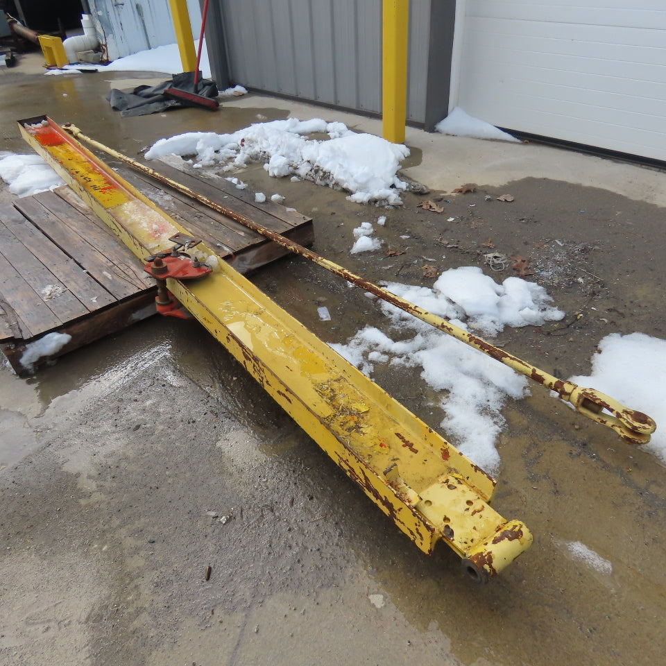 1000LB (1/2 Ton) Wall-Mount Overbraced Tie-Rod Jib Crane 12' Swing 134" Travel