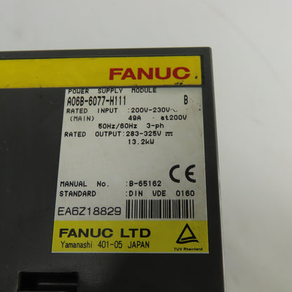 Fanuc A06B-6077-H111 Alpha Power Supply Module 3Ph 200-230V 13.2kW
