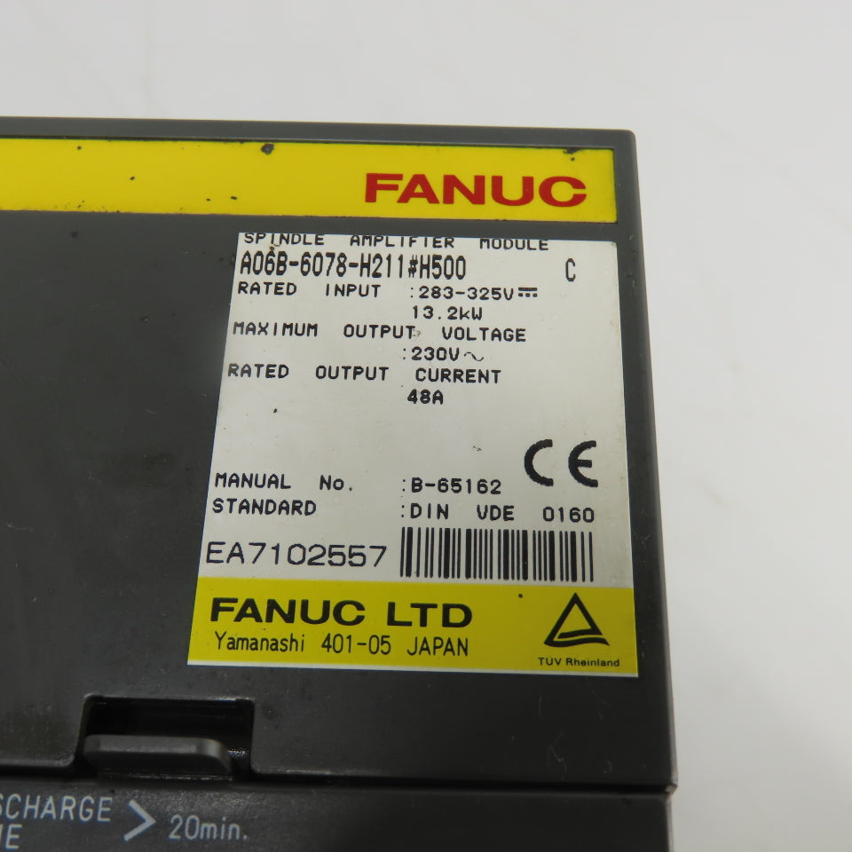 Fanuc A06B-6078-H211#H500 Spindle Amplifier Module 13.2kW