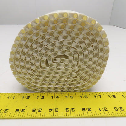 7" Wide 12mm Pitch Straight Running Plastic Conveyor Table Top Mat Top Belt 7'5"