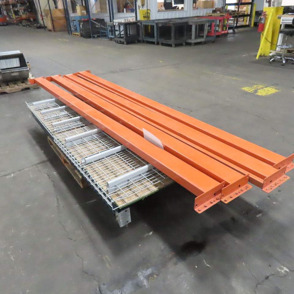 1-Section 8'T x 48"W x 12'L Shaved Pin/Teardrop Warehouse Pallet Racking 2-Shelf