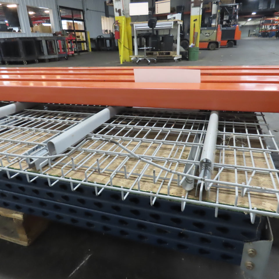 1-Section 8'T x 48"W x 12'L Shaved Pin/Teardrop Warehouse Pallet Racking 2-Shelf