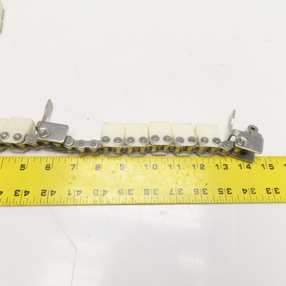 No 40 Stainless Steel Conveyor Roller Carrier Drag Chain 8" Fork Spacing 8' Long