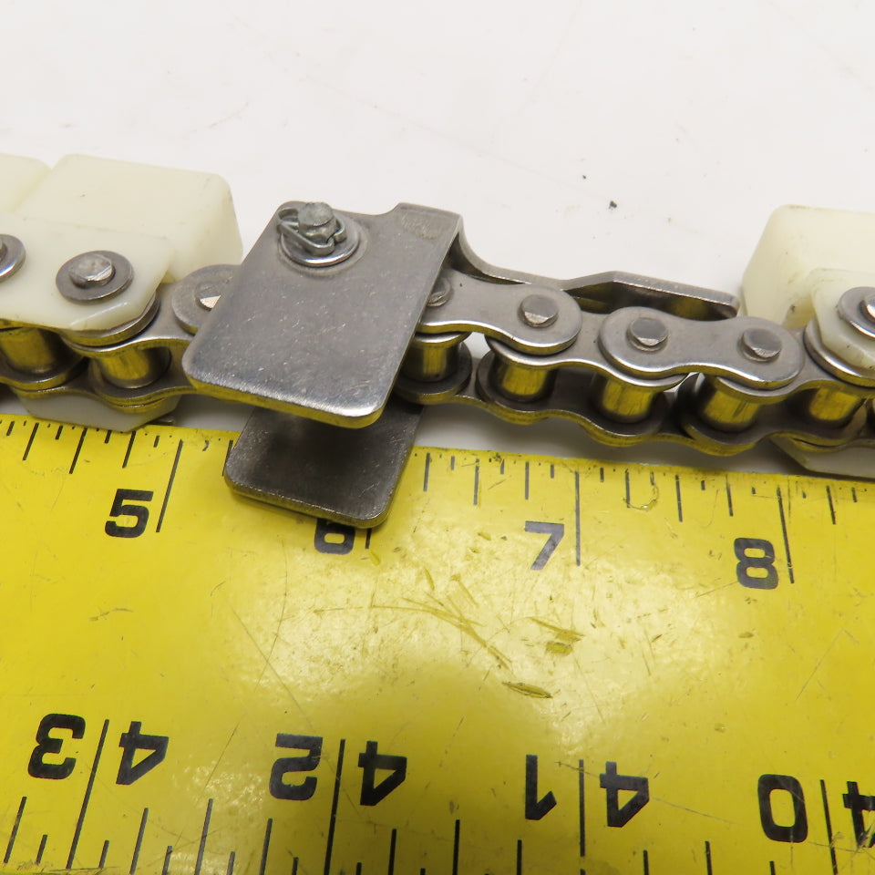 No 40 Stainless Steel Conveyor Roller Carrier Drag Chain 8" Fork Spacing 8' Long