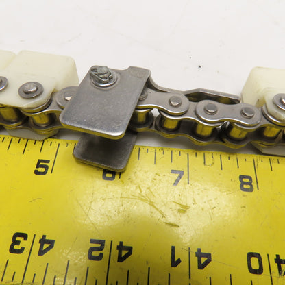No 40 Stainless Steel Conveyor Roller Carrier Drag Chain 8" Fork Spacing 8' Long
