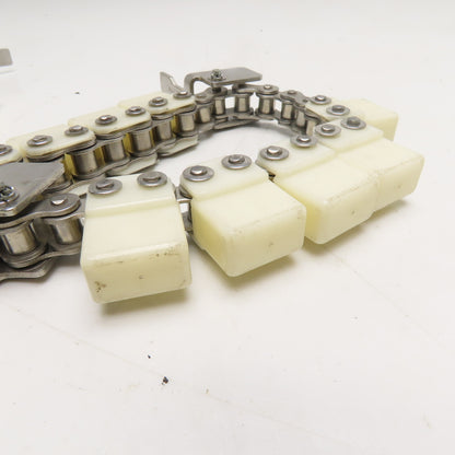 No 40 Stainless Steel Conveyor Roller Carrier Drag Chain 8" Fork Spacing 8' Long