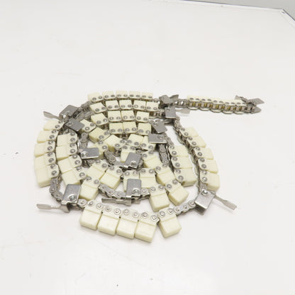 No 40 Stainless Steel Conveyor Roller Carrier Drag Chain 8" Fork Spacing 8' Long