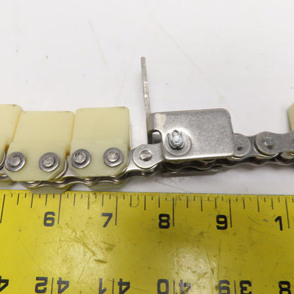 #40 Stainless Steel Conveyor Roller Carrier Drag Chain 8" Fork Spacing 18' Long
