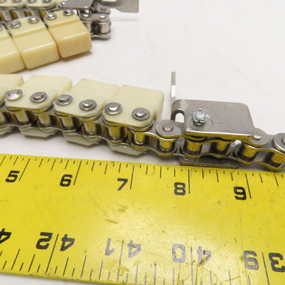 #40 Stainless Steel Conveyor Roller Carrier Drag Chain 8" Fork Spacing 18' Long