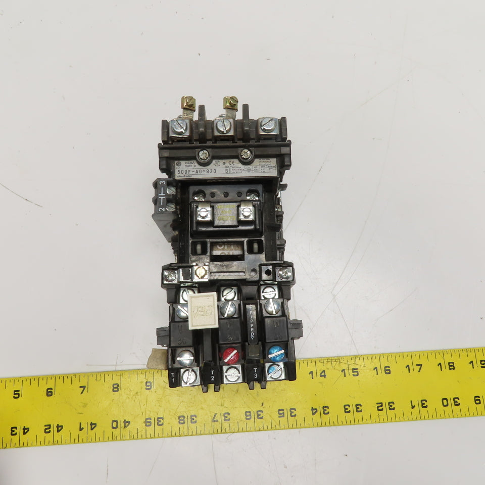 Allen-Bradley 500F-AO*930 NEMA Size 0 Magnetic Motor Starter 460-480V 60Hz