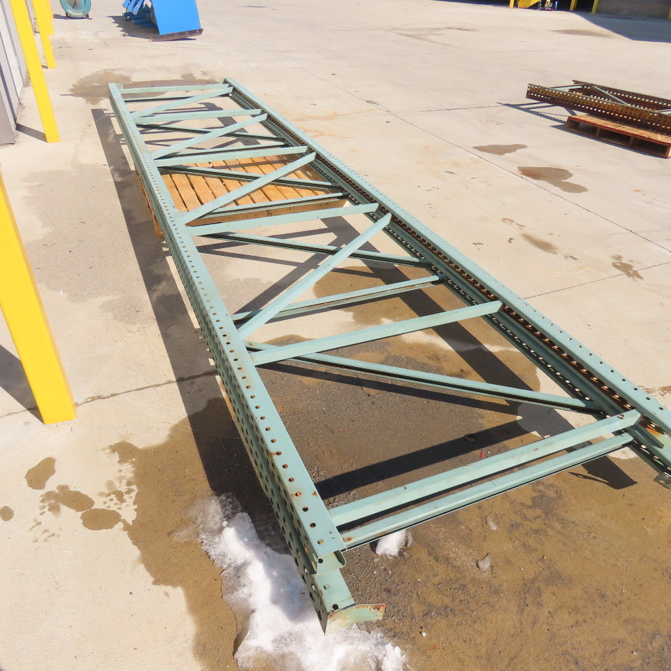 48" x 18' Tall Tear Drop Pallet Racking Upright Used Lot Of 2