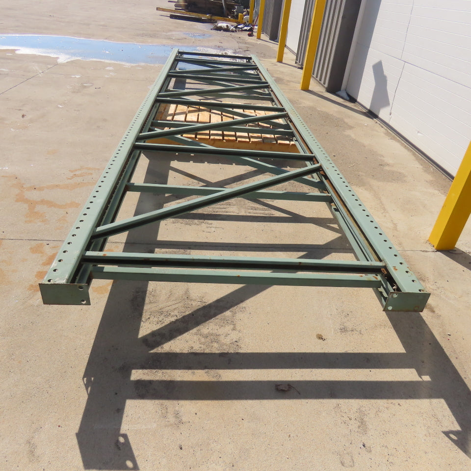 48" x 18' Tall Tear Drop Pallet Racking Upright Used Lot Of 2