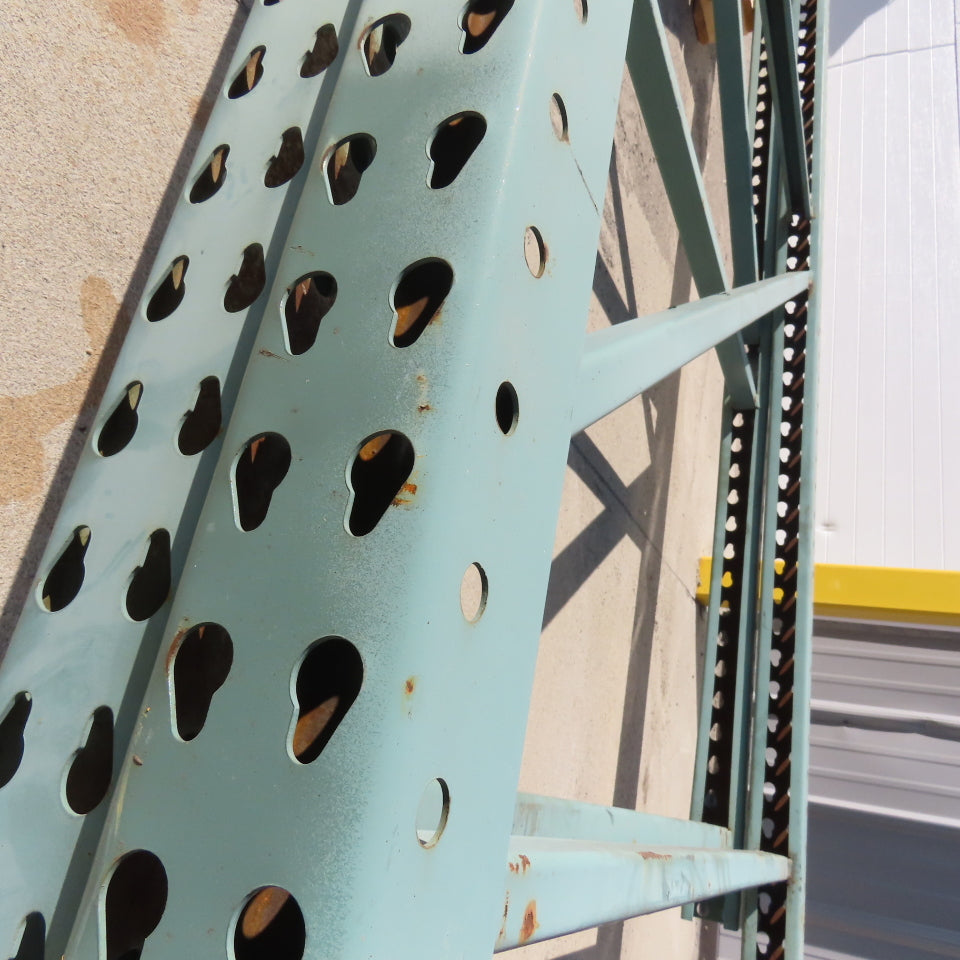 48" x 18' Tall Tear Drop Pallet Racking Upright Used Lot Of 2