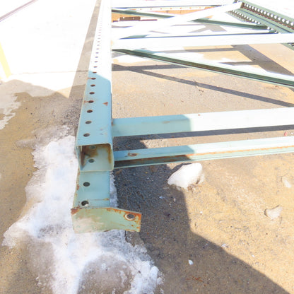 48" x 18' Tall Tear Drop Pallet Racking Upright Used Lot Of 2