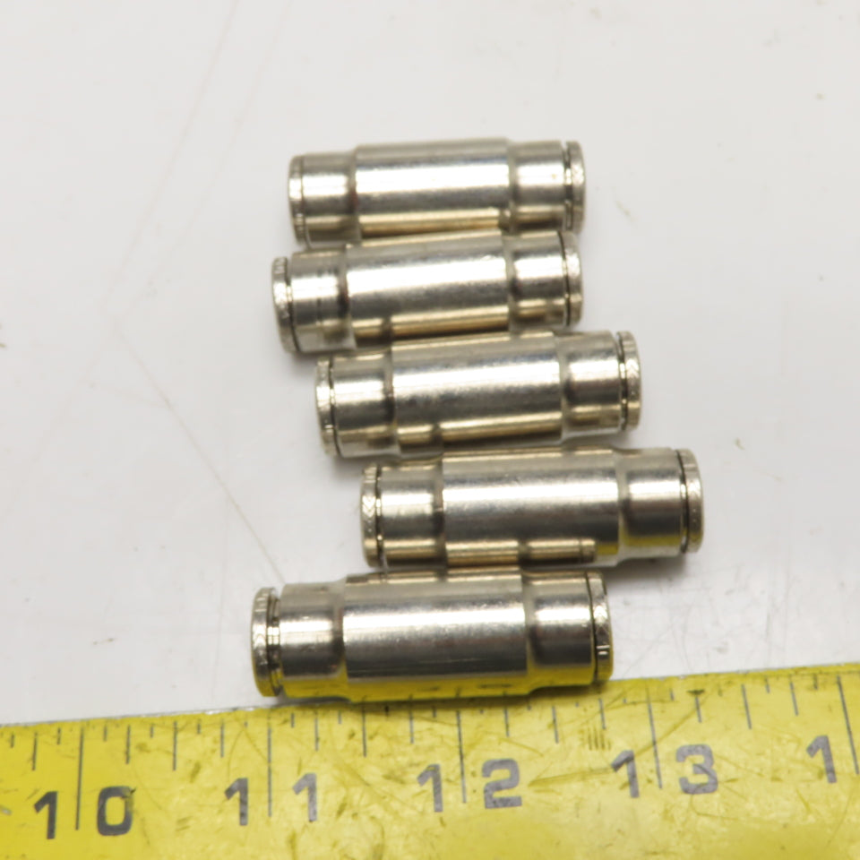 10mm Push To Connect Zinc Coated Brass Coupling Fitting Lot Of 5