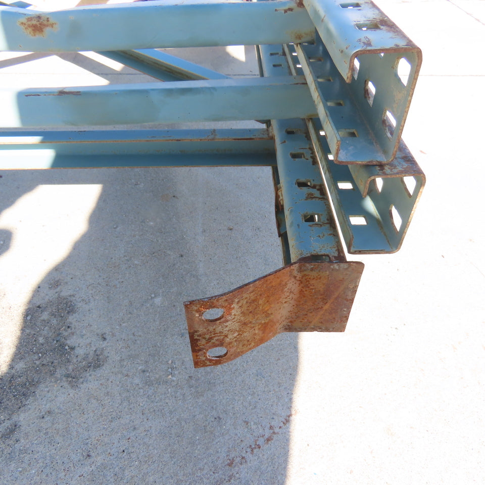 48" x 12' Tall New Style Pallet Racking Upright Used Lot Of 2