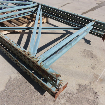 48" x 12' Tall New Style Pallet Racking Upright Used Lot Of 2