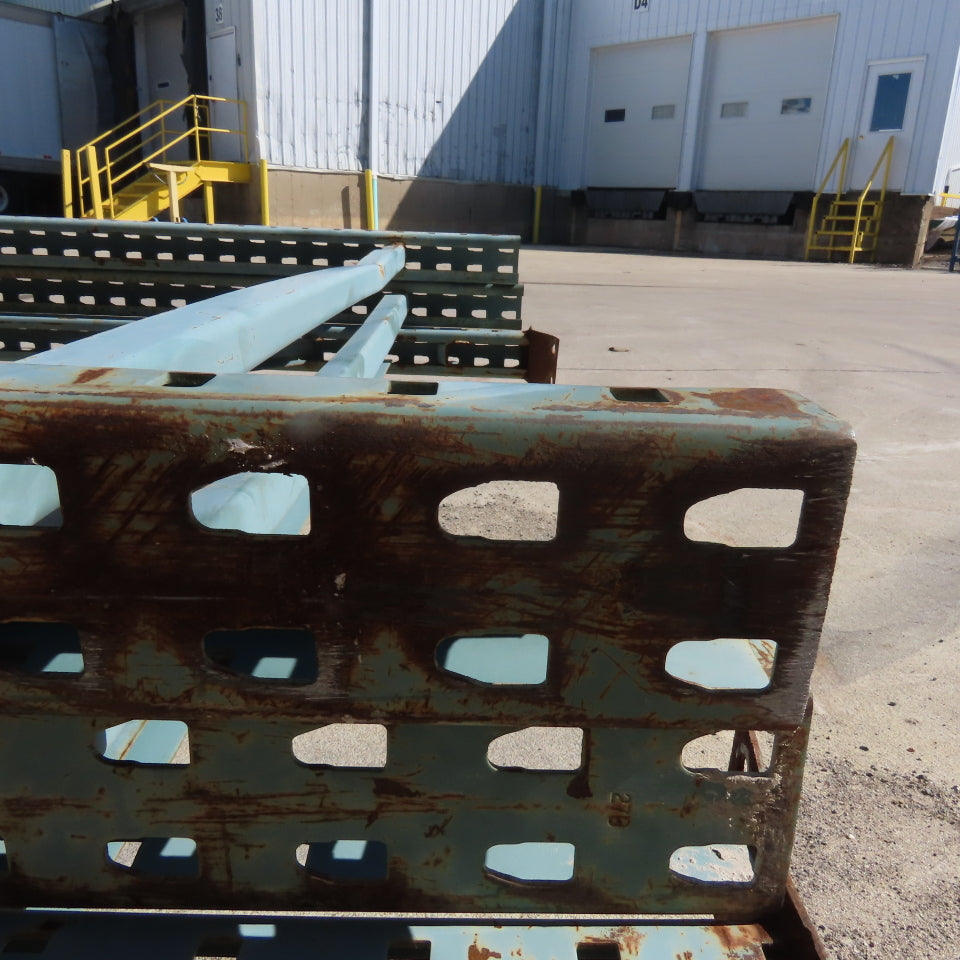 48" x 12' Tall New Style Pallet Racking Upright Used Lot Of 2