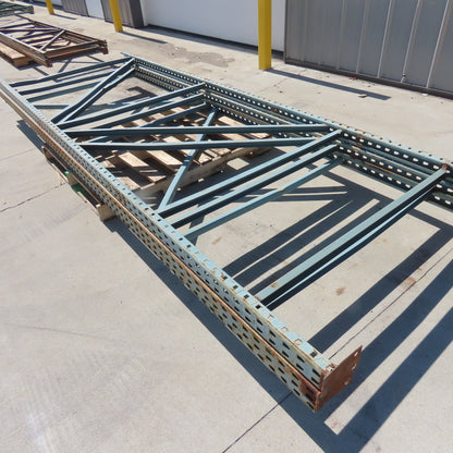 48" x 12' Tall New Style Pallet Racking Upright Used Lot Of 2