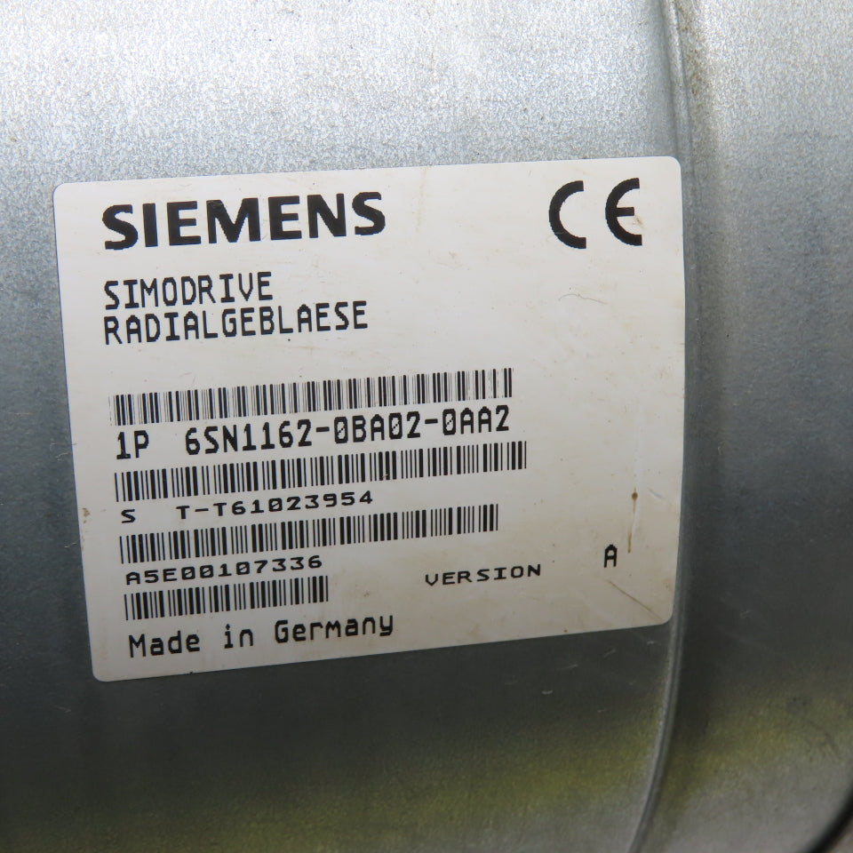 Siemens 6SN1162-0BA02-0AA2 Simodrive Radial Cooling Blower 360-480V 2600RPM