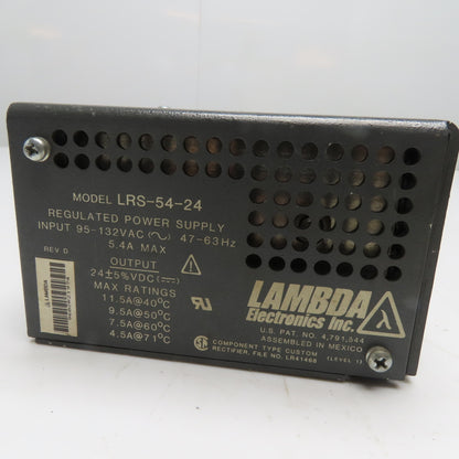 Lambda LRS-54-24 Regulated Power Supply 24VDC 11.5A 95-132VAC Input