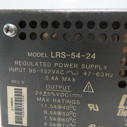 Lambda LRS-54-24 Regulated Power Supply 24VDC 11.5A 95-132VAC Input