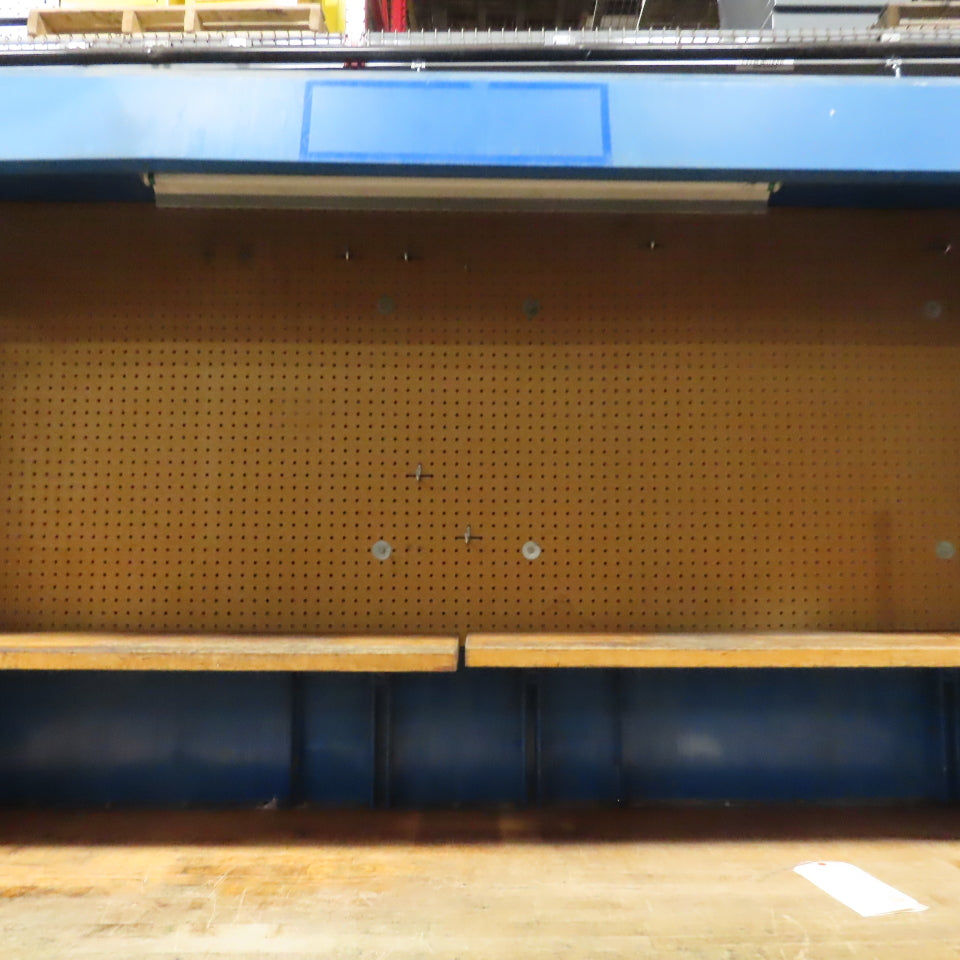 96" x 34" Wood Top Industrial Work Bench Table Station W/ Light And Pegboard