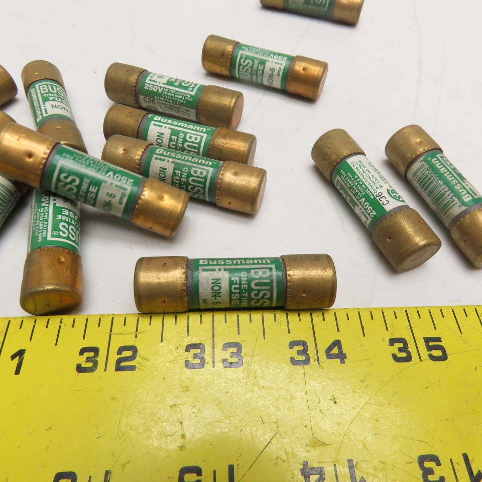 Bussmann NON-6 One-Time General Purpose Fuses 250VAC 6A Lot Of 15