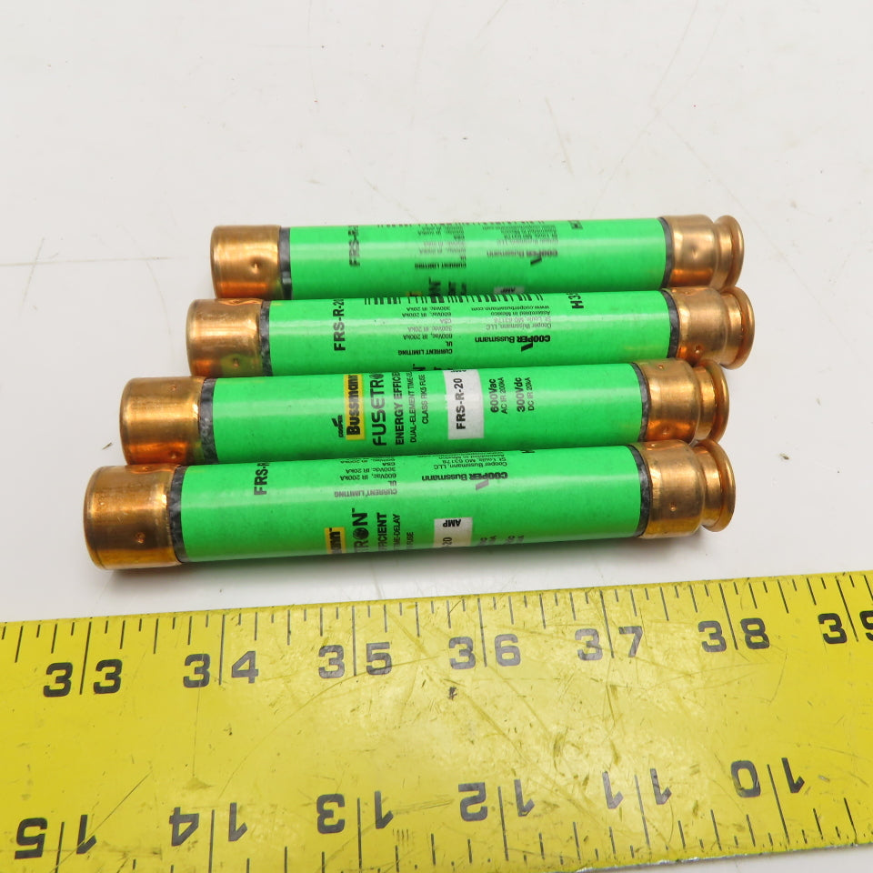 Bussmann FRS-R-20 Dual-Element Time-Delay Class RK5 Fuses 600VAC 20A Lot Of 4