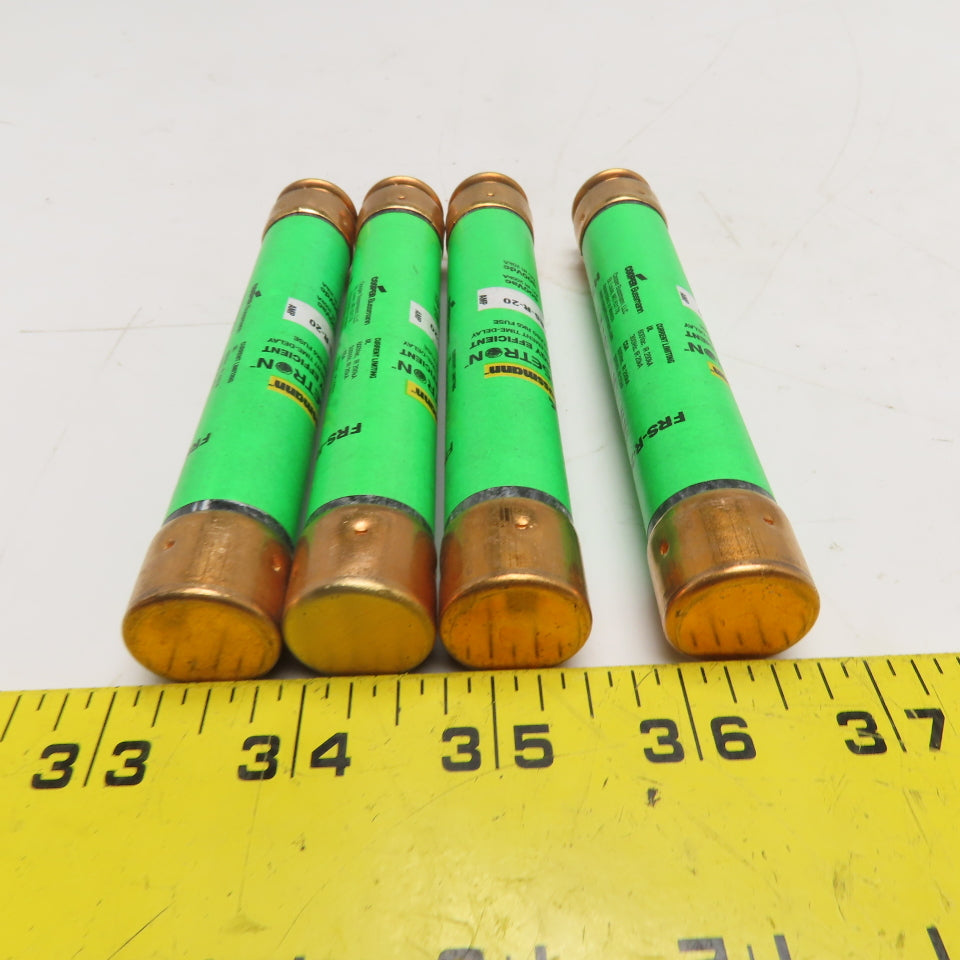 Bussmann FRS-R-20 Dual-Element Time-Delay Class RK5 Fuses 600VAC 20A Lot Of 4