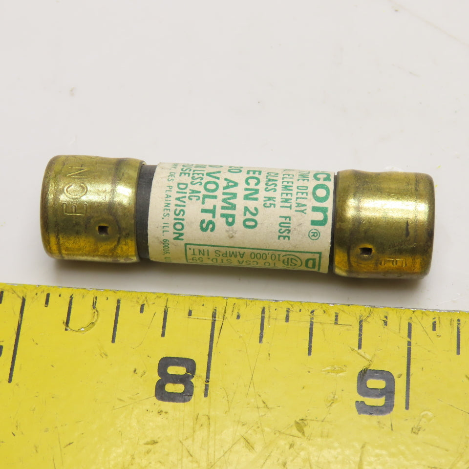 Econ ECN 20 20A 250V Dual-Element Time-Delay Class K5 Fuse Lot Of 12