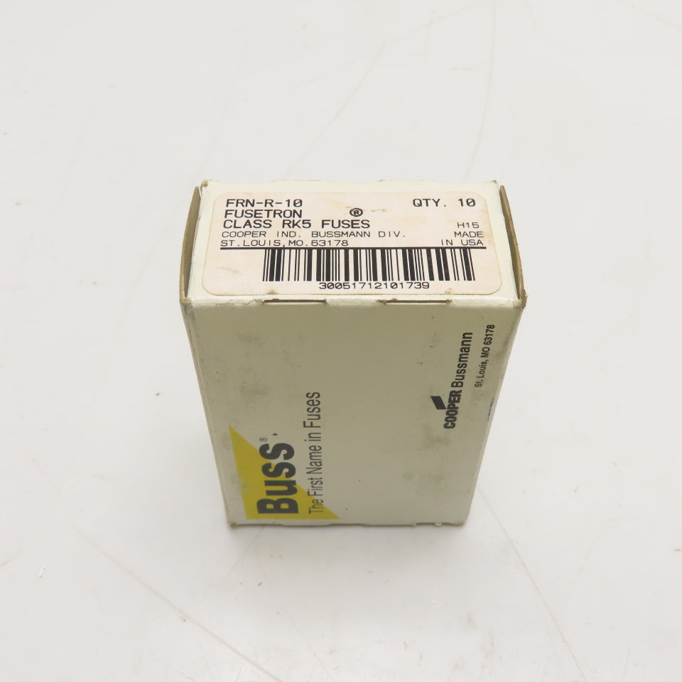Bussmann FRN-R-10 10A 250V Dual-Element Time-Delay Class RK5 Fuse 10CT