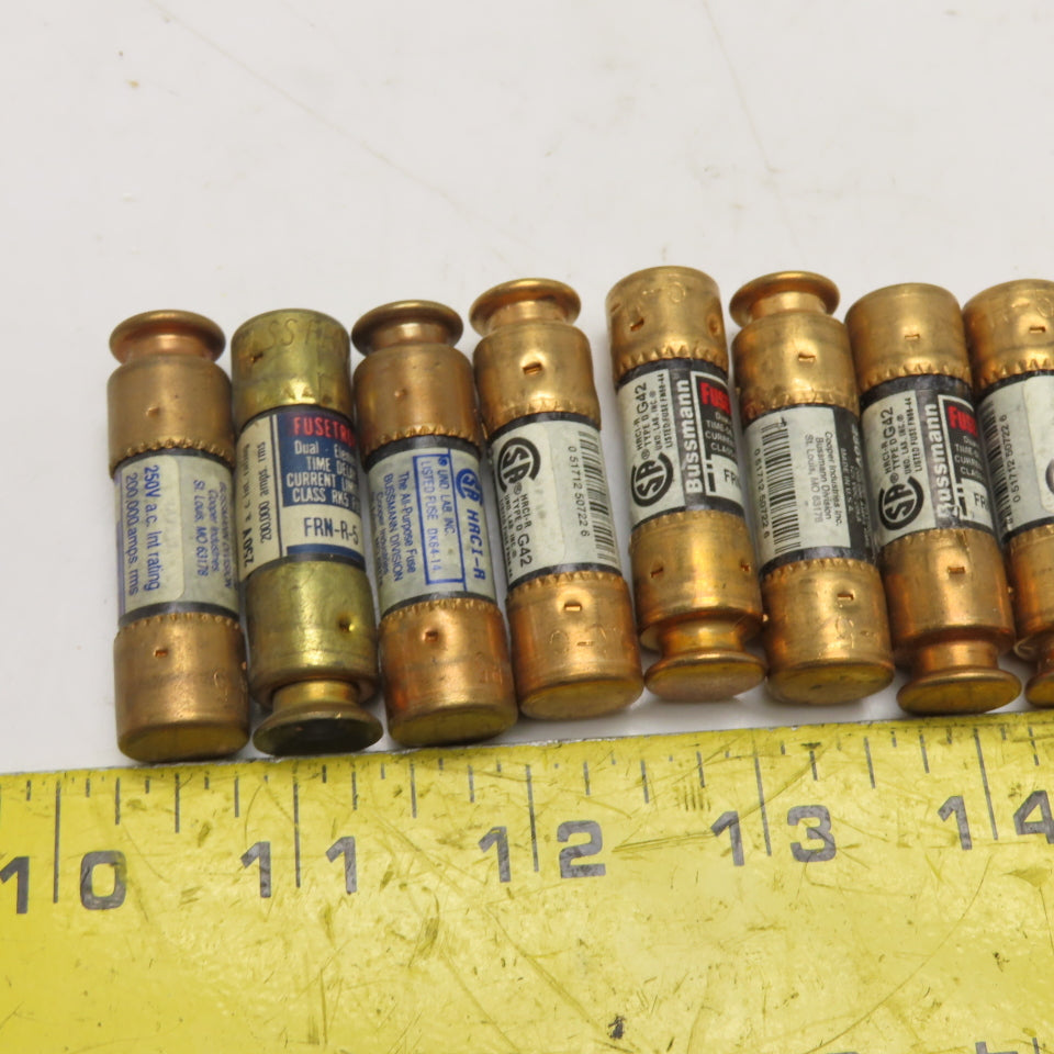 Bussmann FRN-R-5 5A 250V Dual-Element Time-Delay Class RK5 Fuse 10CT