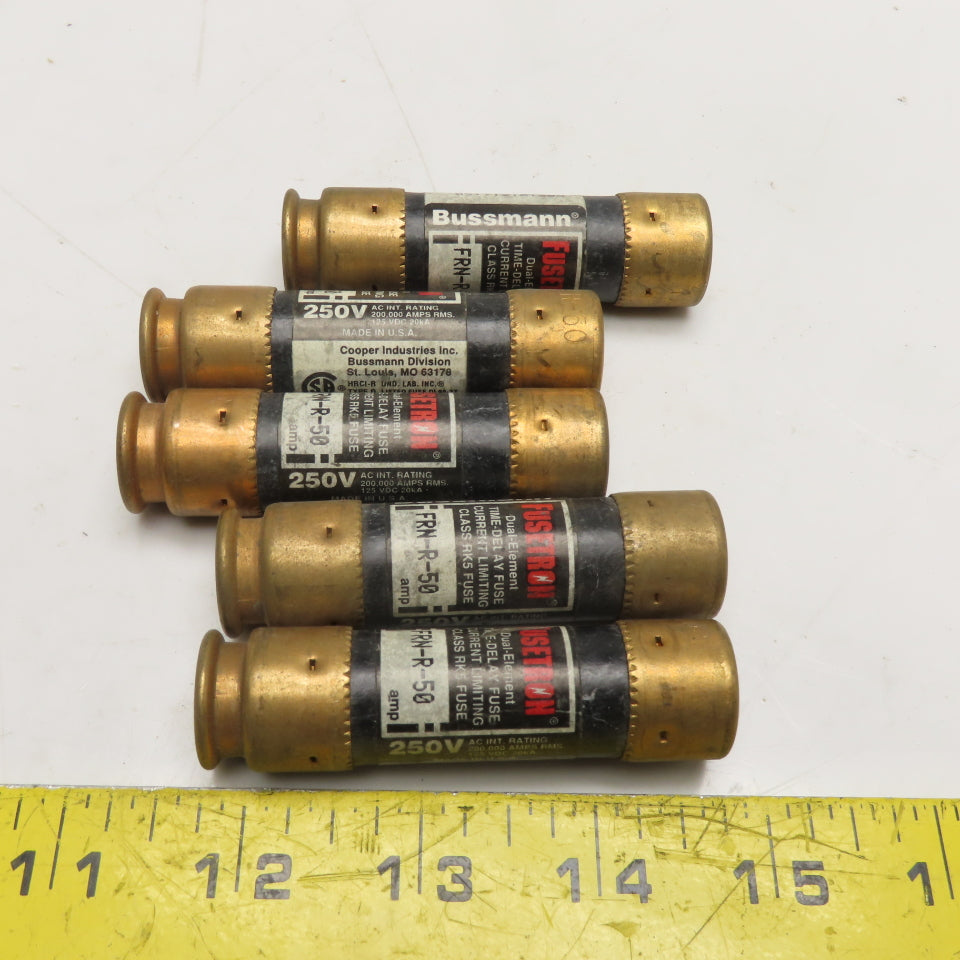 Bussmann FRN-R-50 50A 250V Dual-Element Time-Delay Class RK5 Fuse 5CT