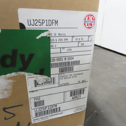 U.S. Motors UJ25P1DFM FK52 25HP AC Electric Motor 3535RPM 3Ph 230/460V 256JM NEW